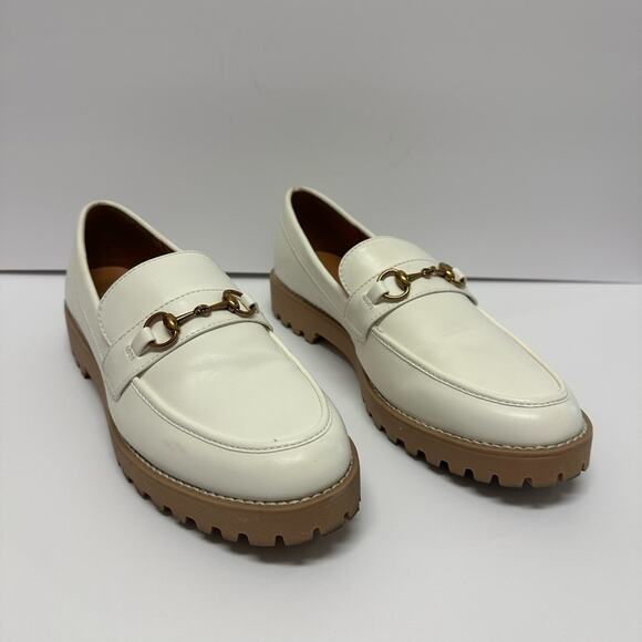 A New Day Danica Platform Slip On Loafers Off White Cream Size 11 Neutral Preppy - Picture 2 of 10
